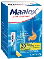 Maalox Maux D'estomac, Suspension Buvable Citron 20 Sachets à ESSEY LES NANCY
