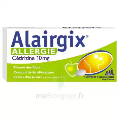 Alairgix Allergie Cetirizine 10 Mg Comprimés à Sucer Séc Plq/7 à ESSEY LES NANCY